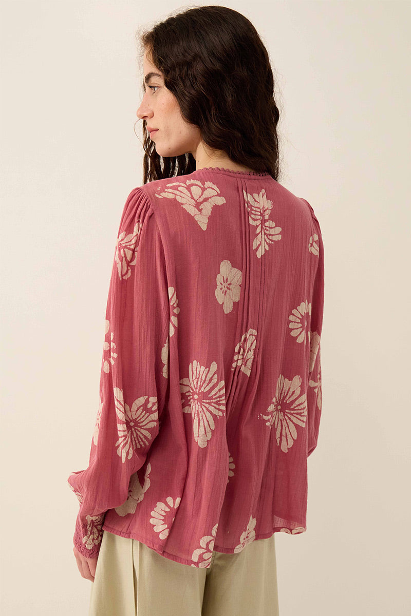 Krista Hand-Batik Floral Top