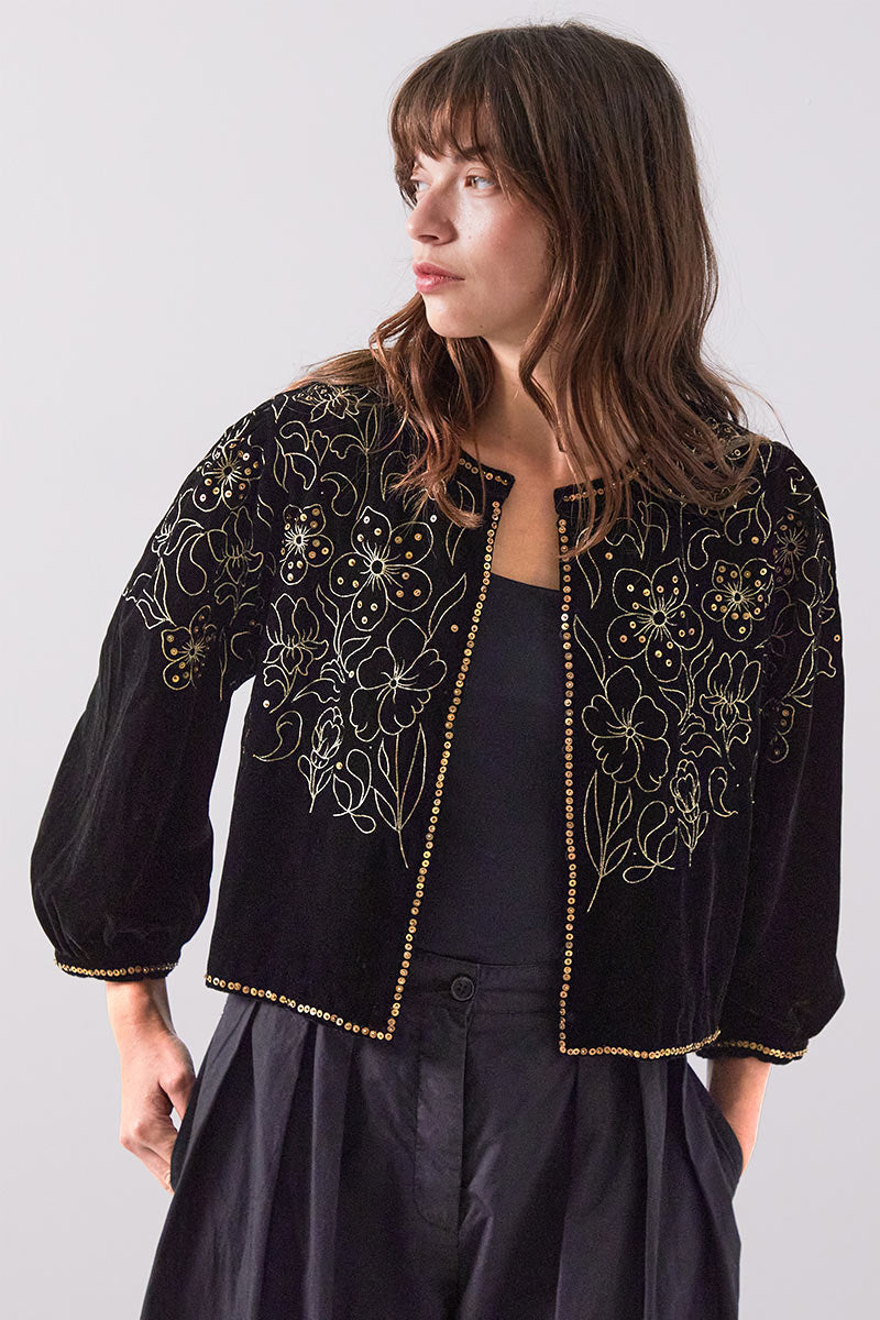 Laurie Velvet Embellished Jacket