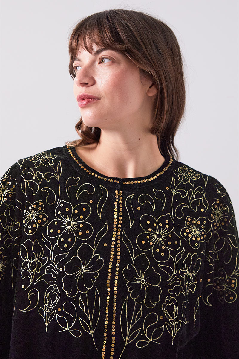 Laurie Velvet Embellished Jacket