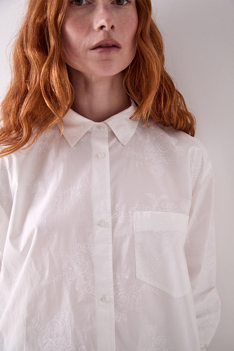 Layla Embroidered Cotton Poplin Shirt