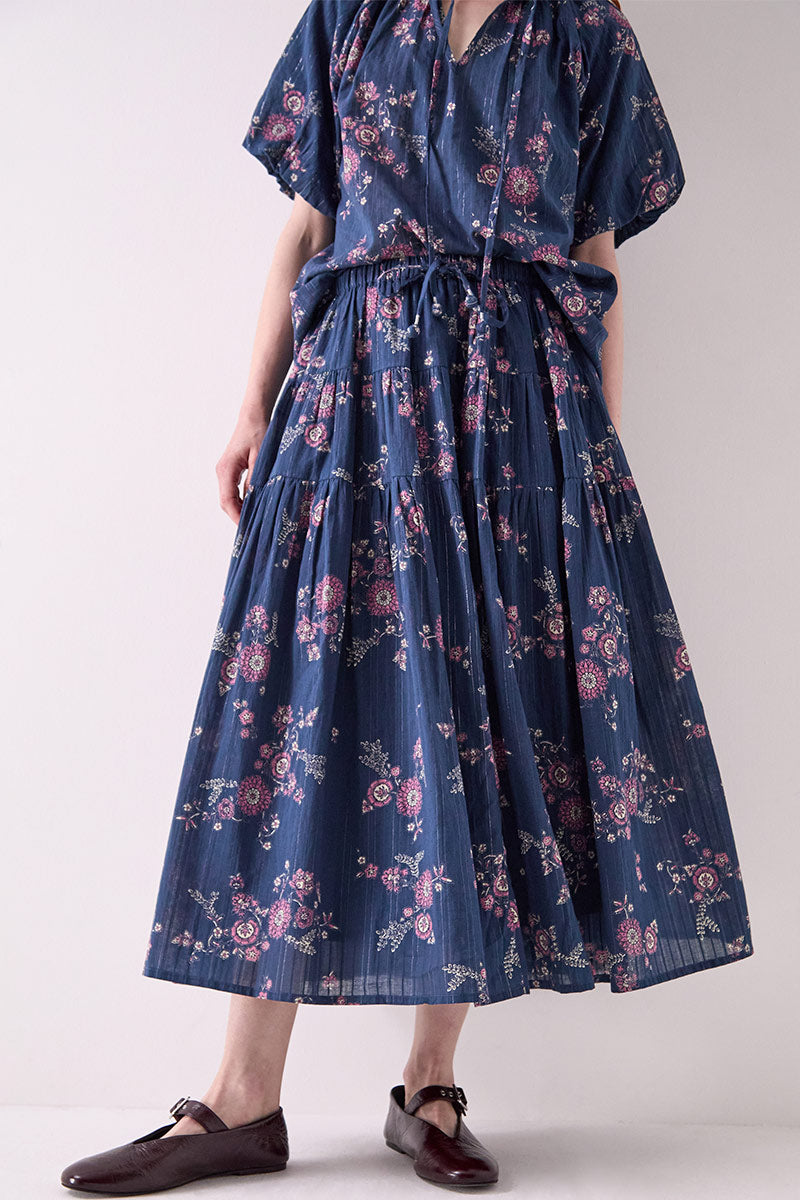 Layla Floral Print Cotton Skirt