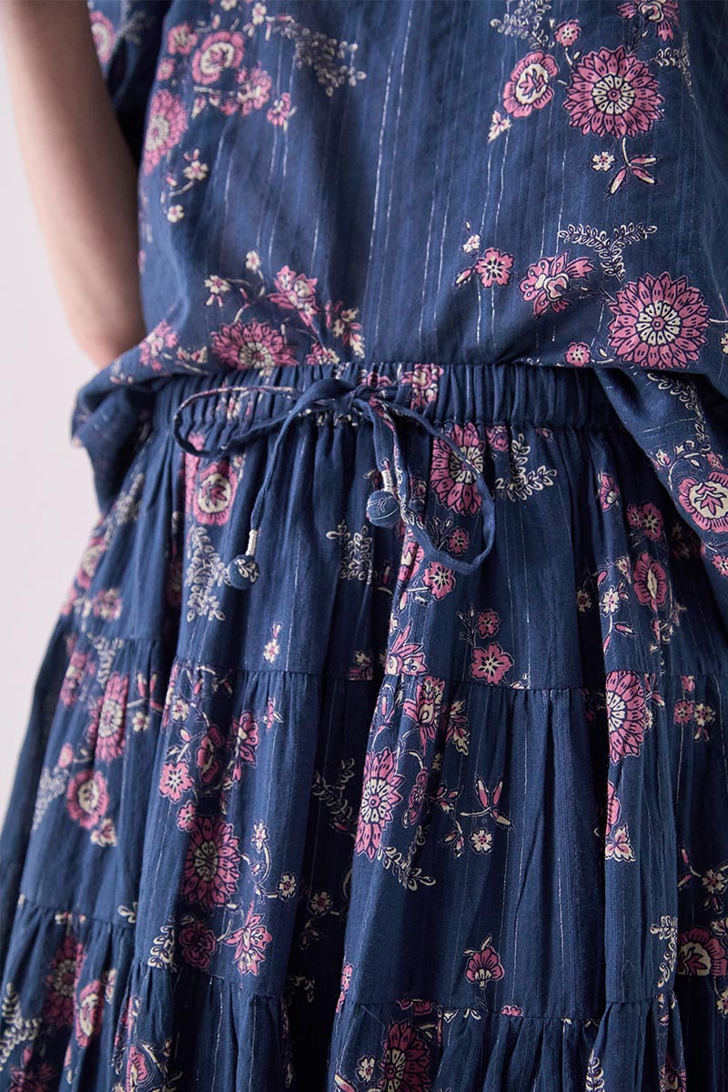 Layla Floral Print Cotton Skirt