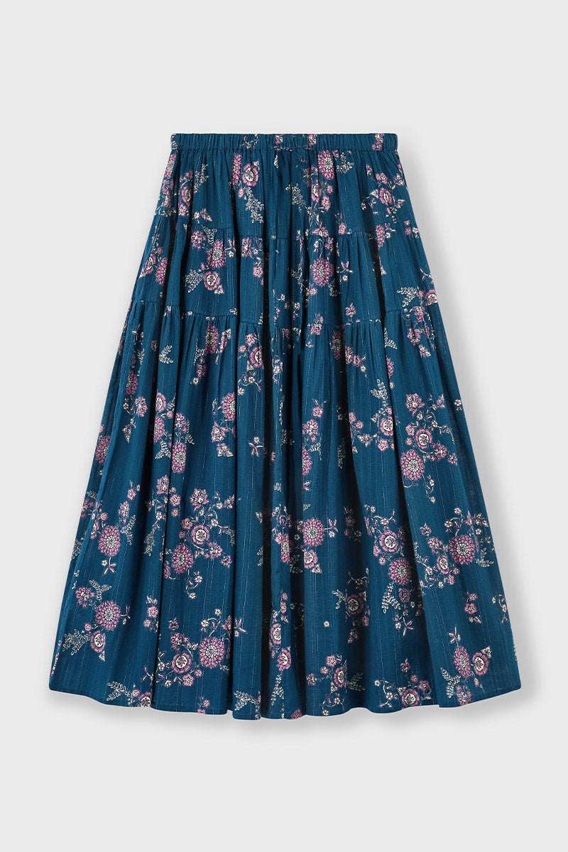 Layla Floral Print Cotton Skirt