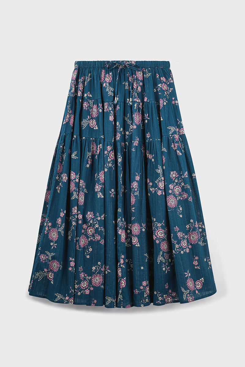 Layla Floral Print Cotton Skirt