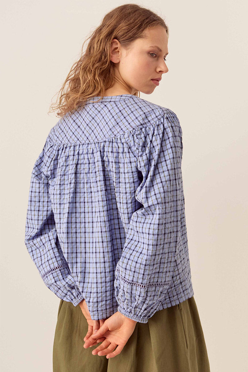 Lillia Check Cotton Blouse