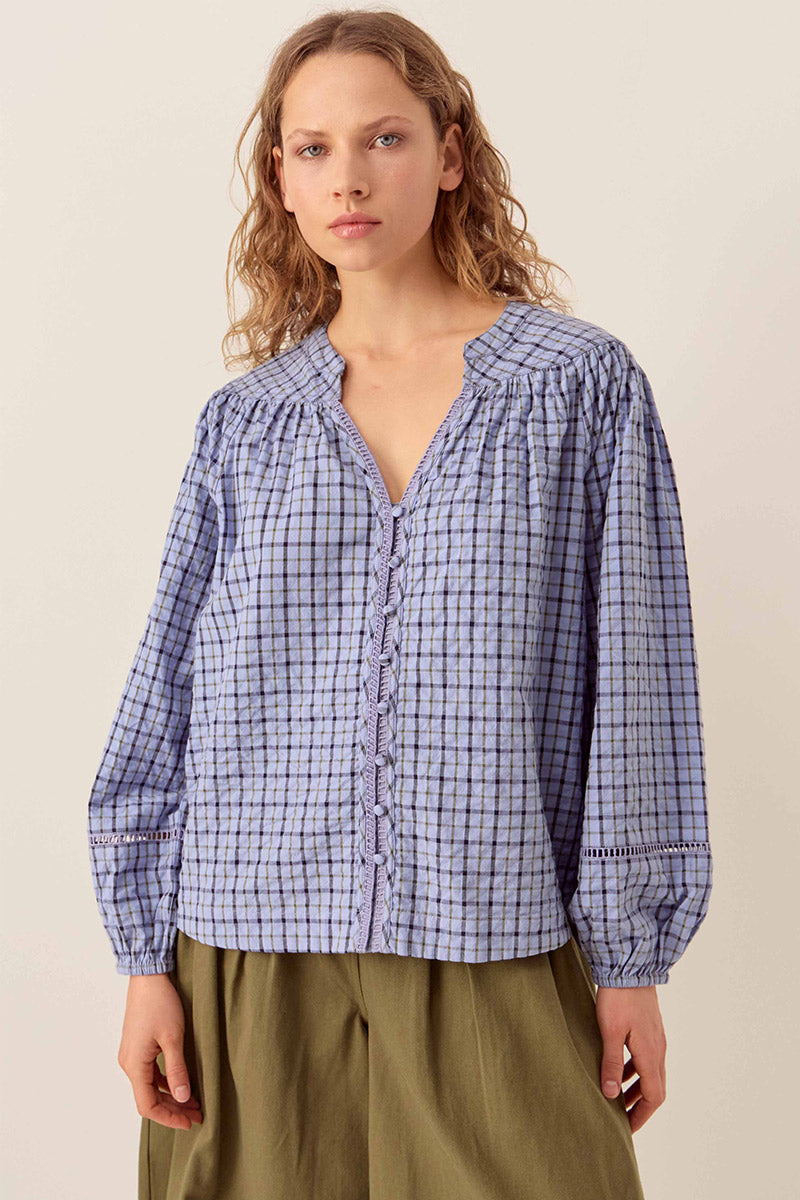 Lillia Check Cotton Blouse
