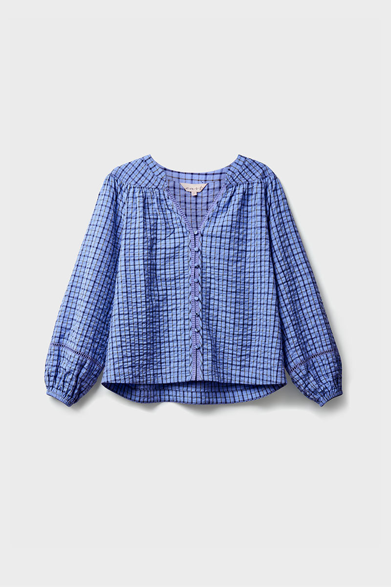 Lillia Check Cotton Blouse