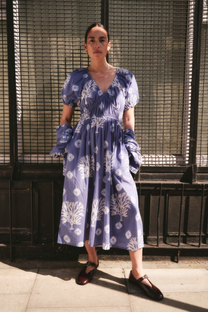 Lottie Batik Tie-Dye Cotton Midi Dress