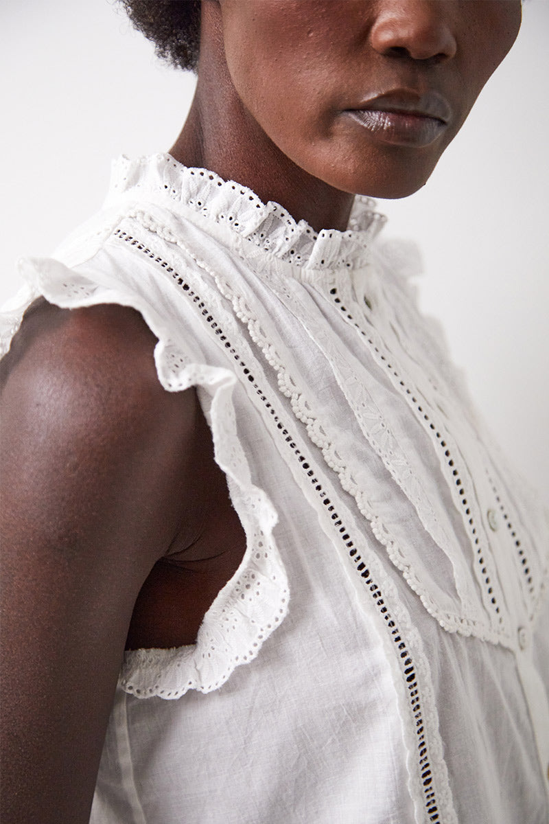 Loukia Broderie Cotton Top