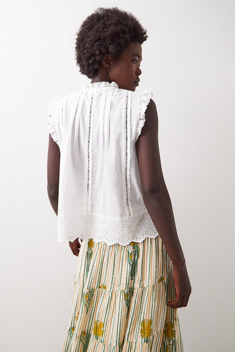 Loukia Broderie Cotton Top