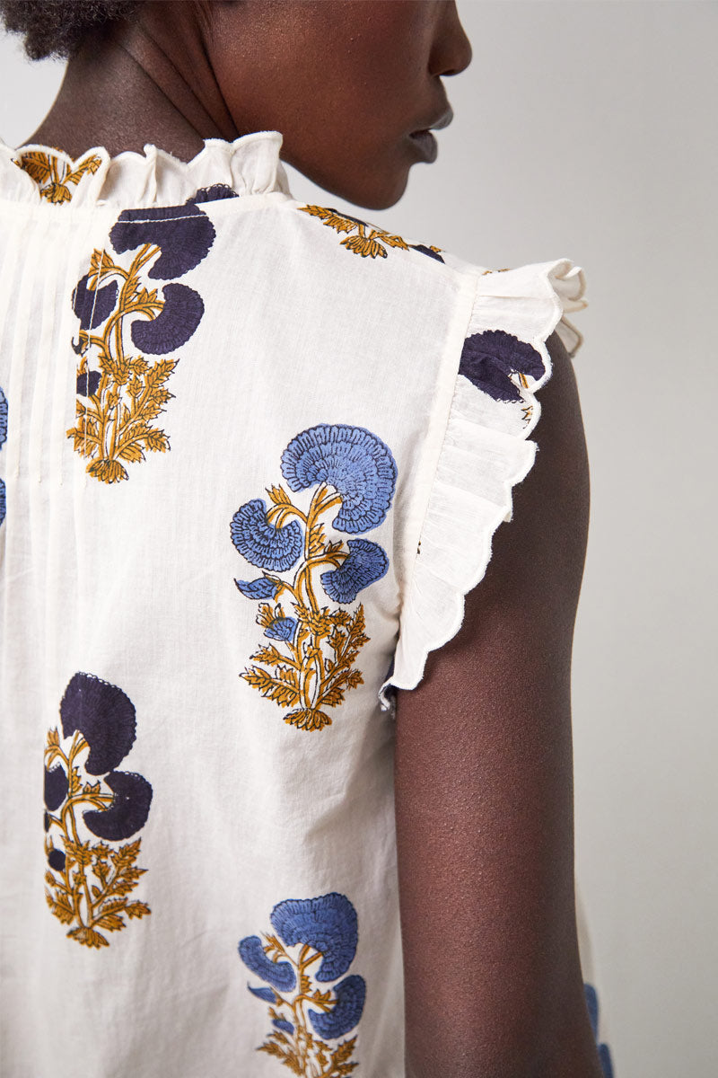 Lucy Ruffle Detail Cotton Top