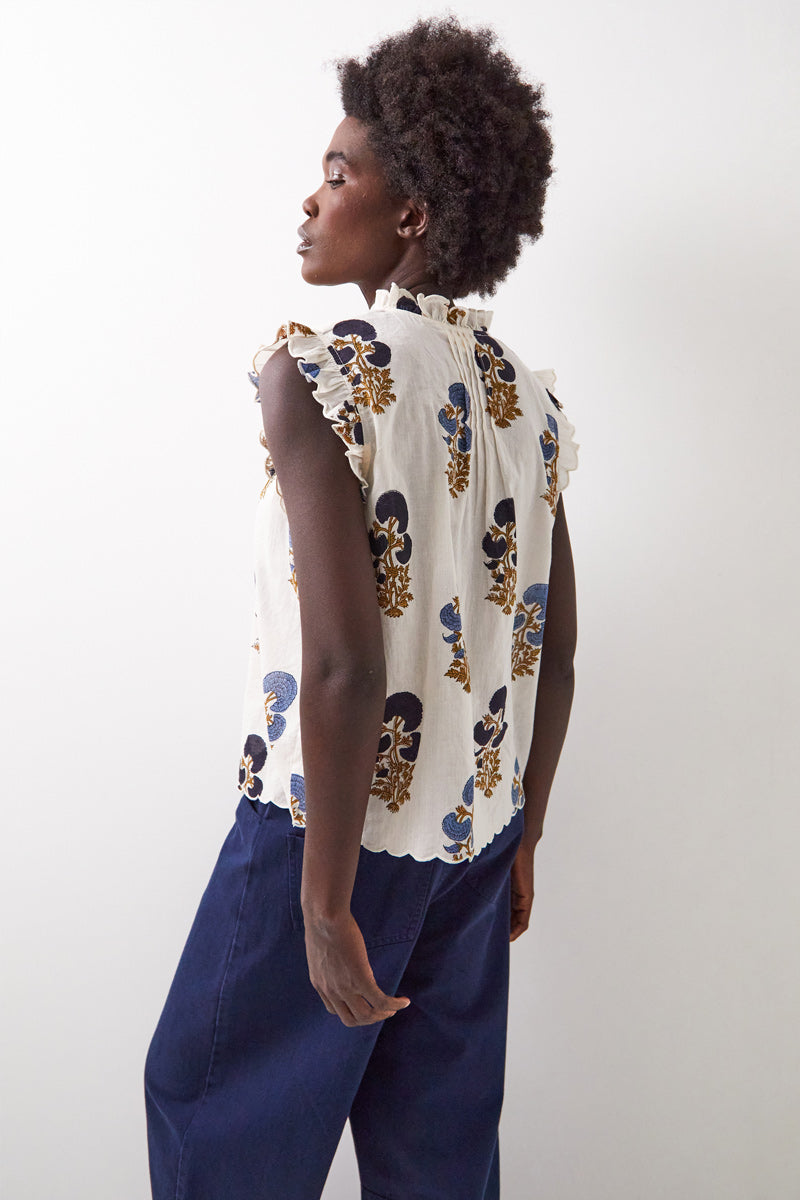 Lucy Ruffle Detail Cotton Top