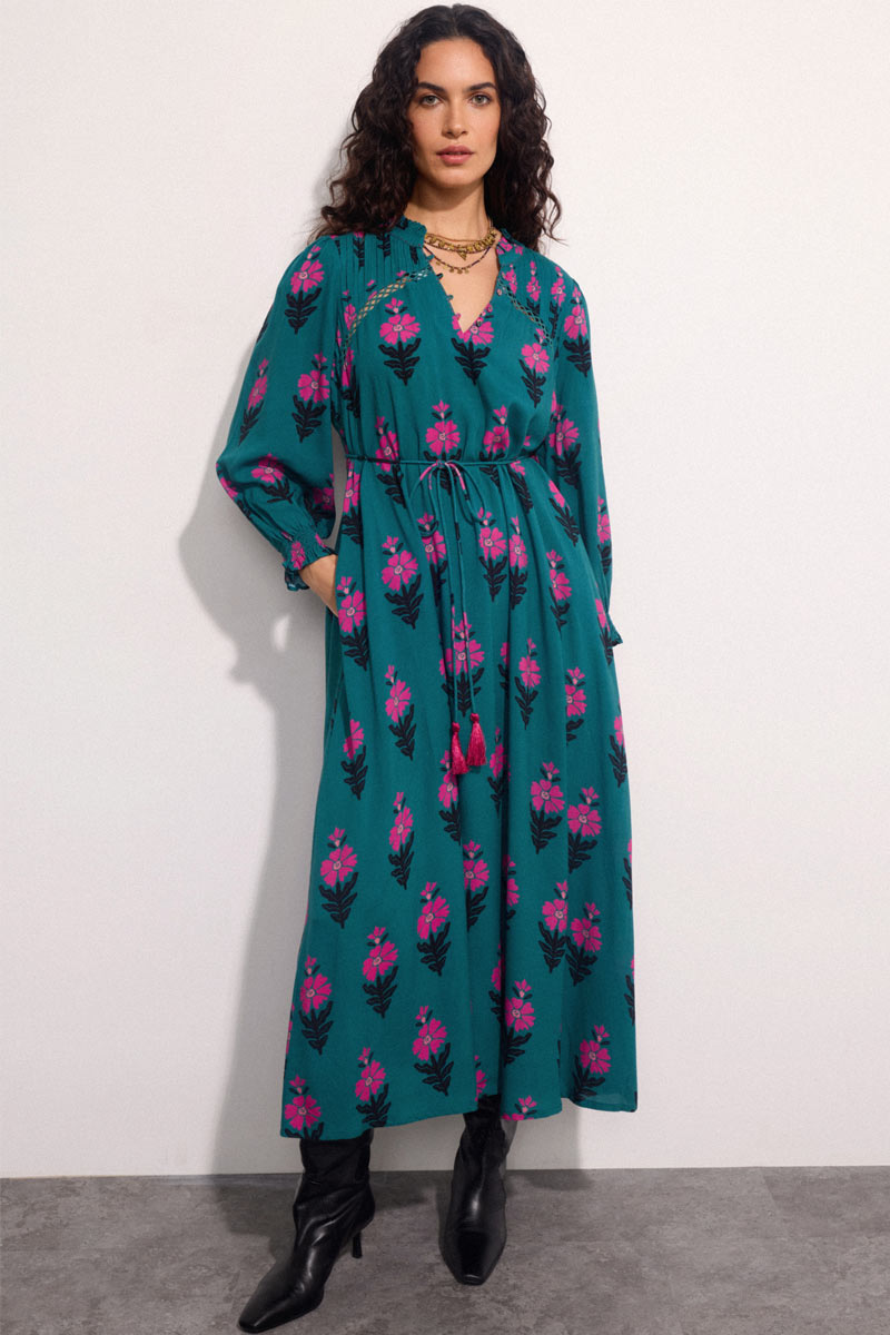 Luigina Floral Print Maxi Dress