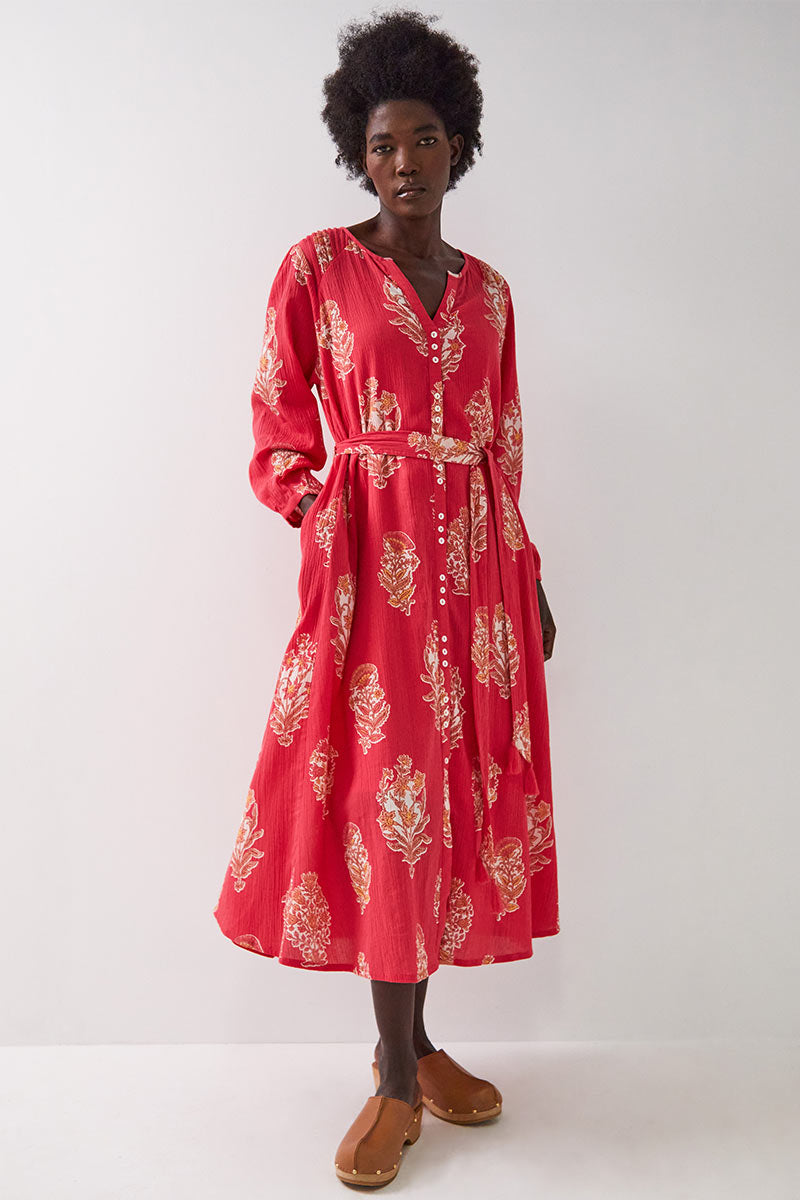 Marcia Printed Cotton Midi Dress