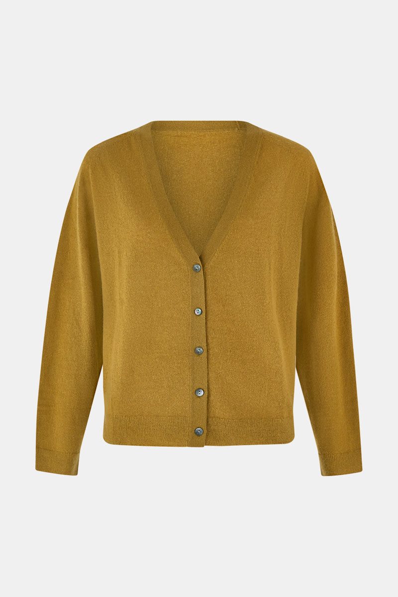 Meleri Silk & Cashmere Olive Cardigan