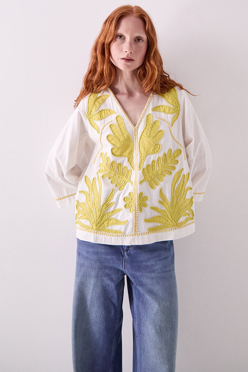 Mella Applique Cotton Top