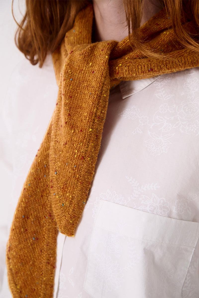 Knitted Wool Bandana Scarf Mustard