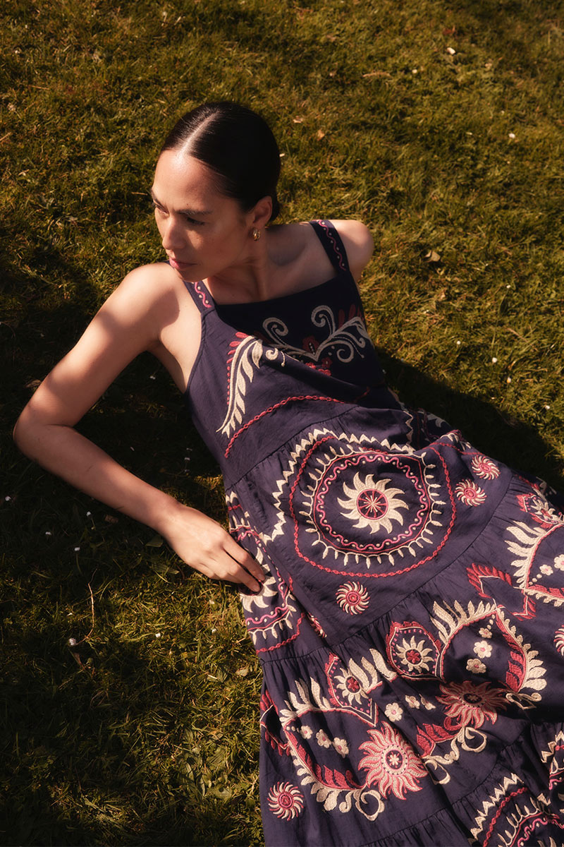 Myrine Embroidered Cotton Midi Dress