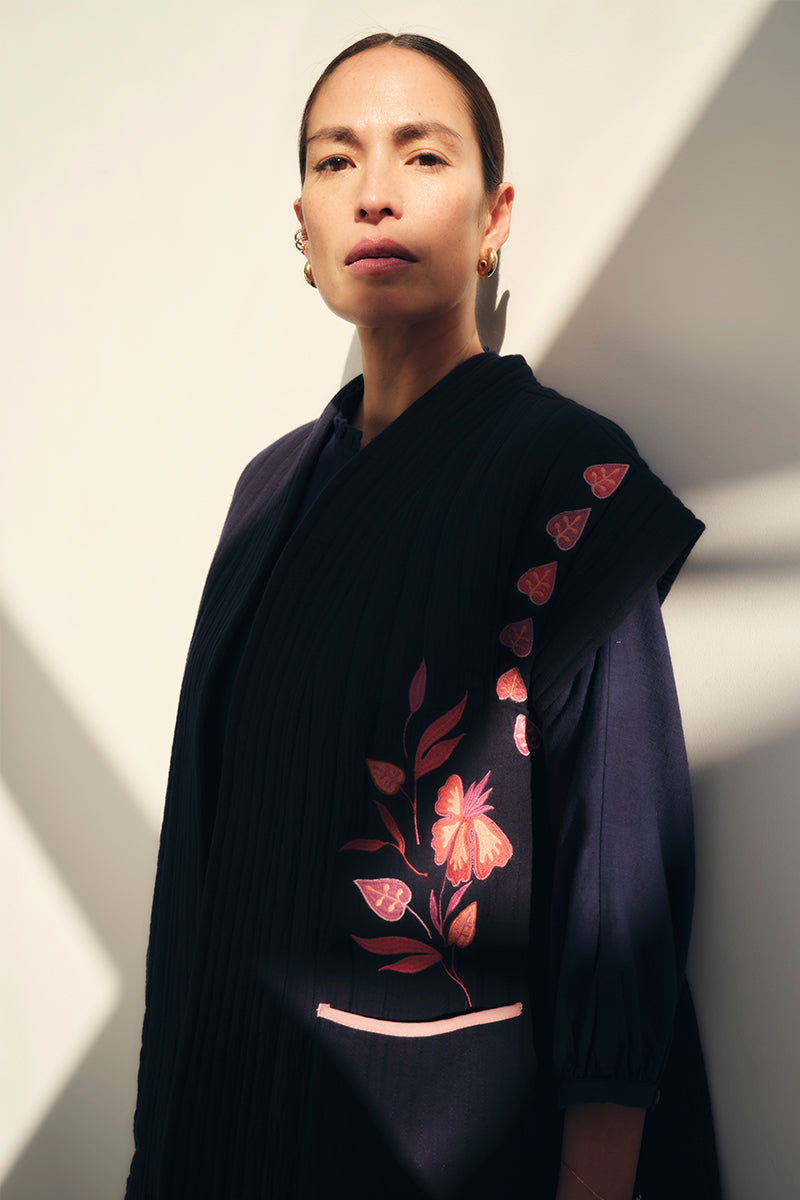 Rayna Embroidered Quilted Gilet