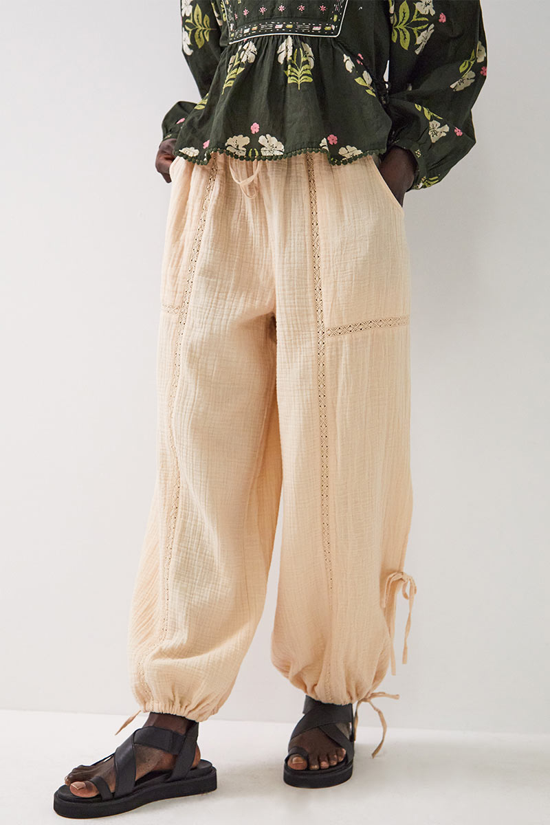 Regina Peach Cotton Trousers