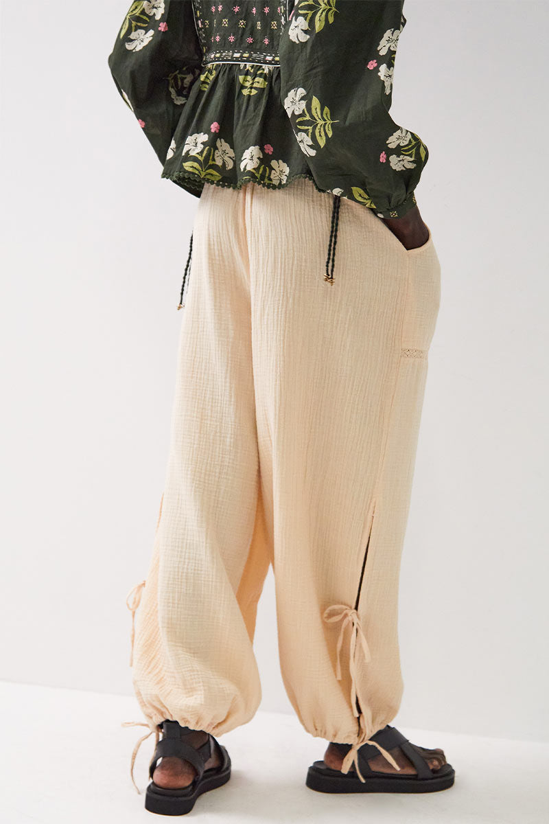 Regina Peach Cotton Trousers