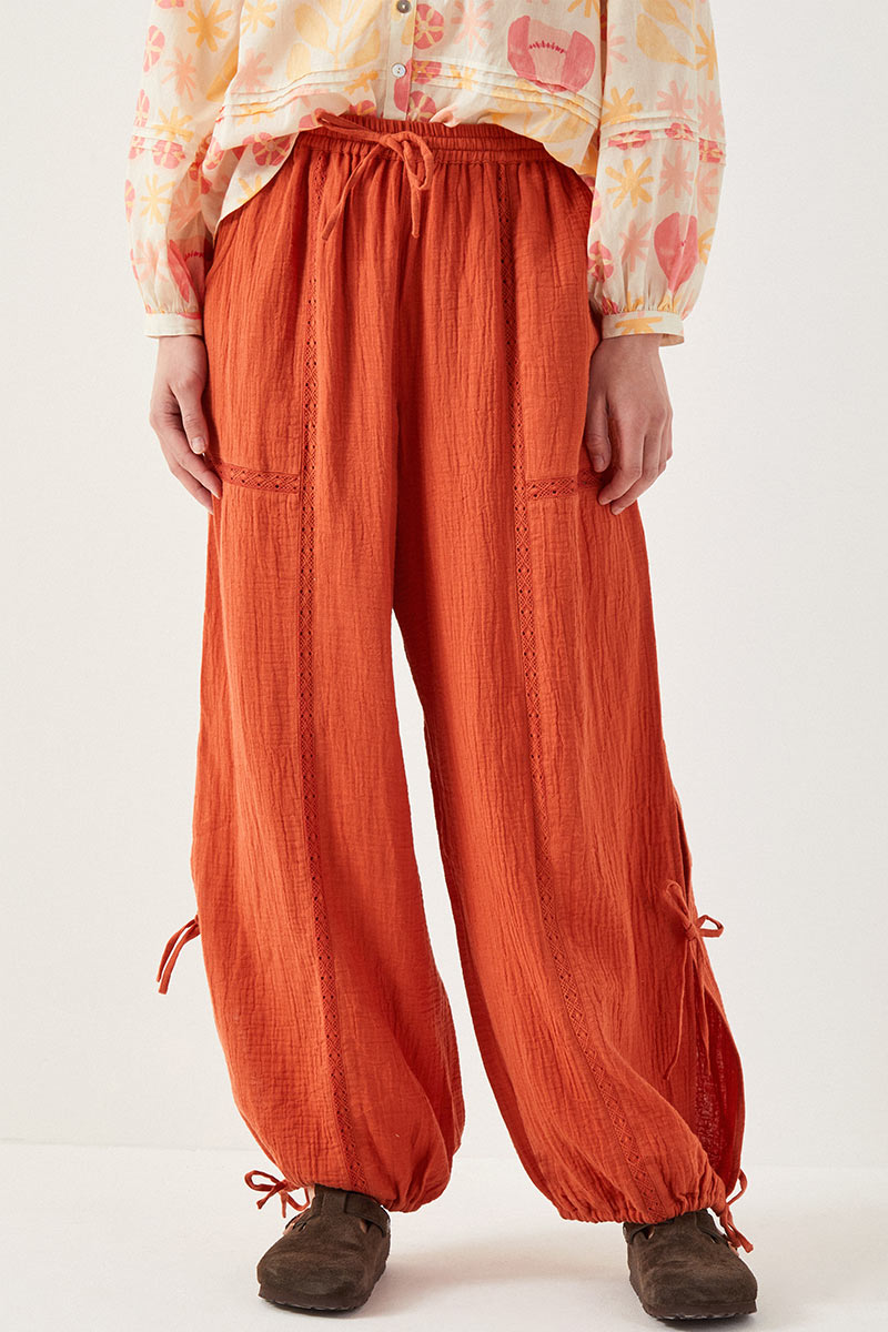 Regina Rust Cotton Trousers