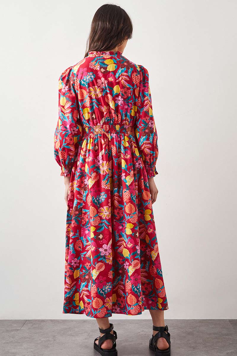 Romy Embroidered Red Dress