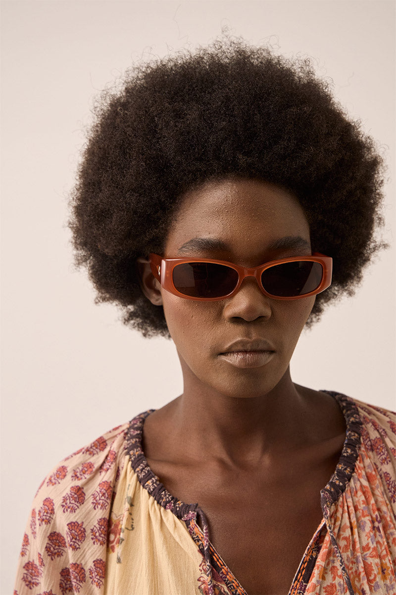 Romy Rectangle Red Sunglasses