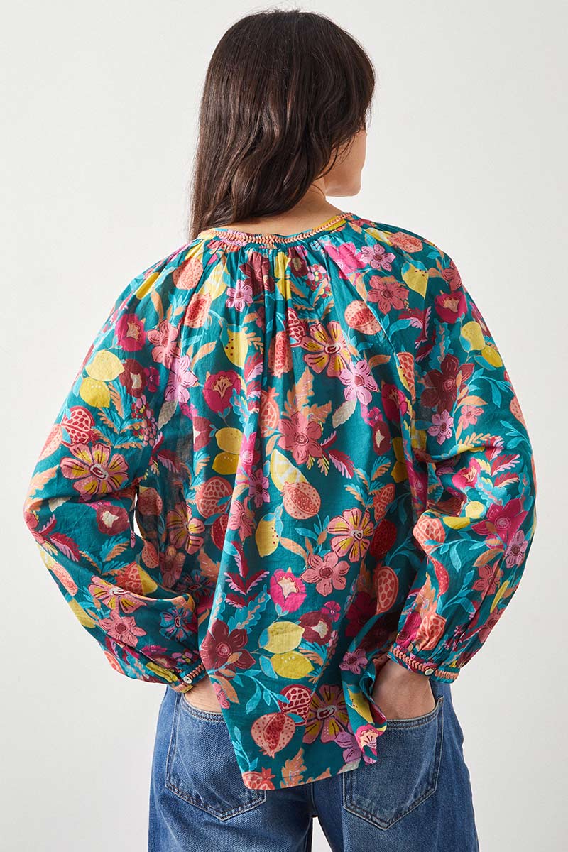 Romy Embroidered Green Top