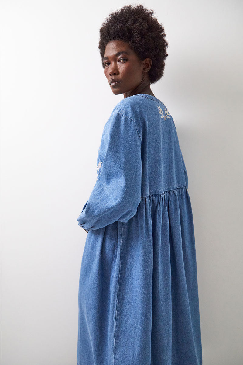 Rosana Embroidered Denim Dress
