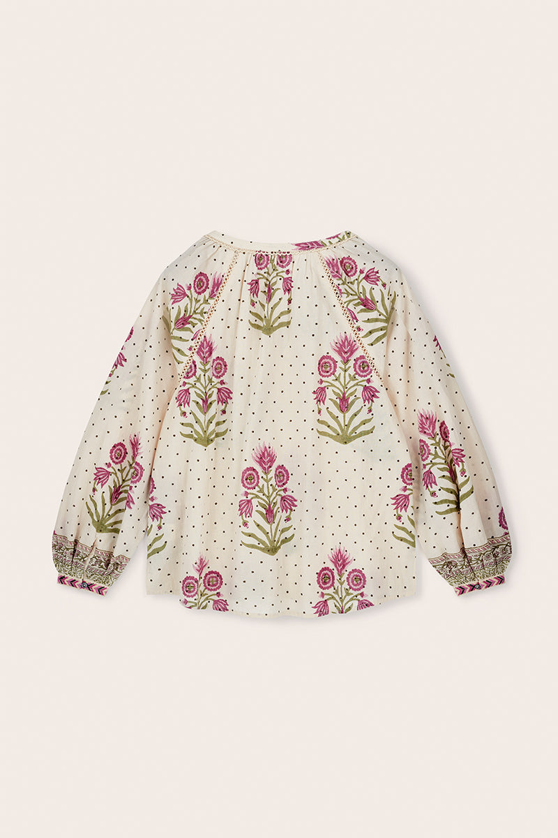 Roza Woodblock Cotton Top