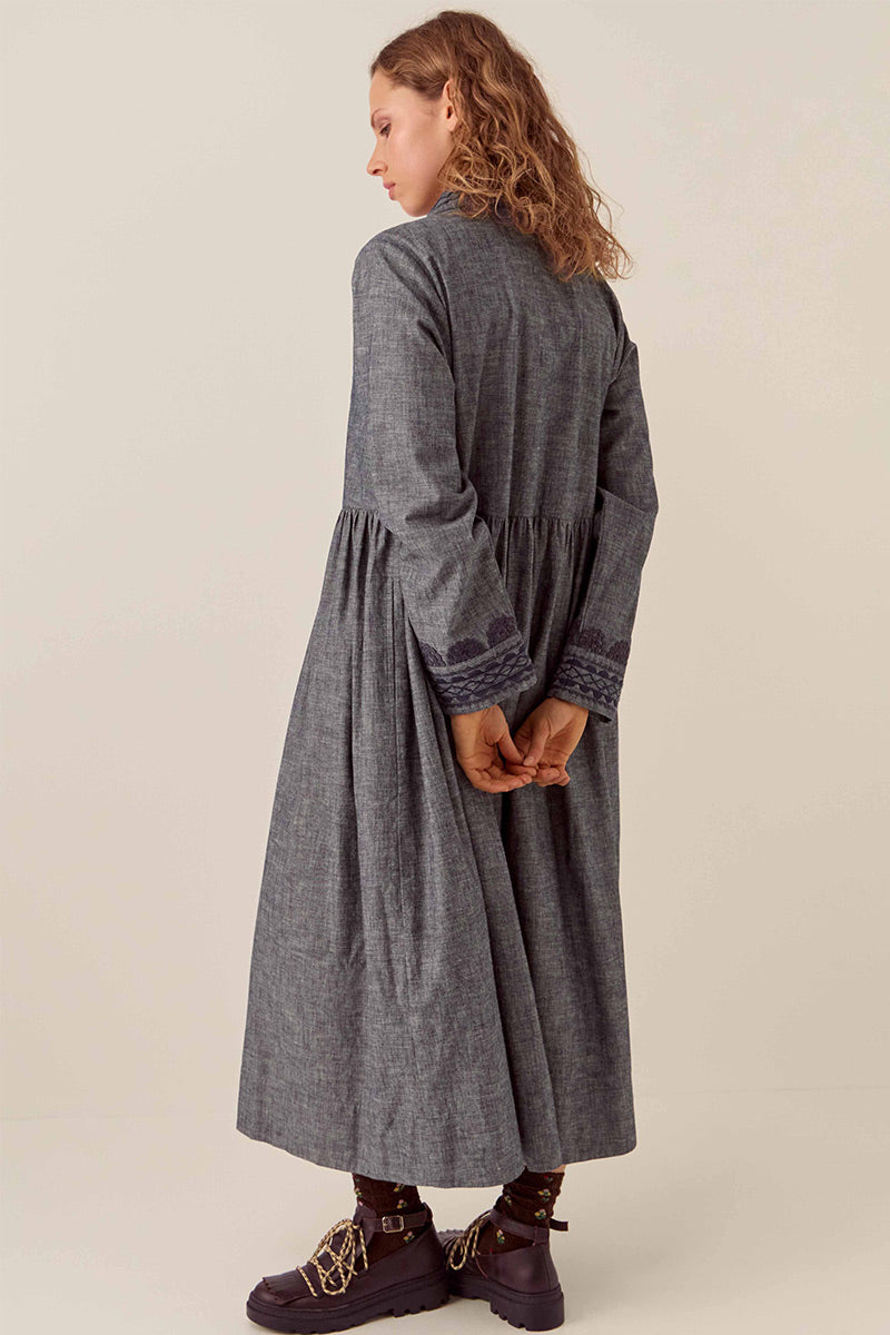 Shreya Chambray Cotton Shirt Dress