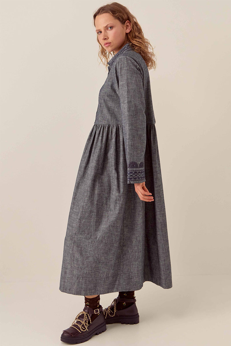 Shreya Chambray Cotton Shirt Dress