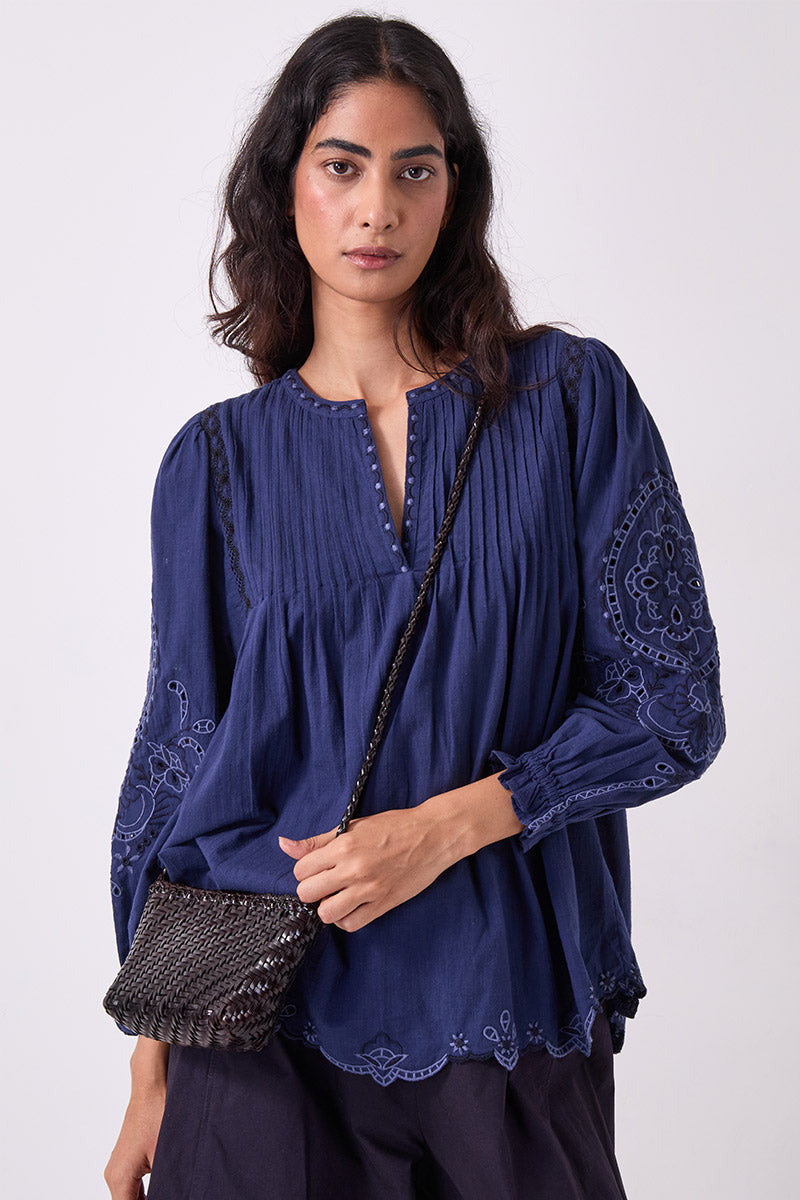 Sia Woven Leather Crossbody Bag Espresso