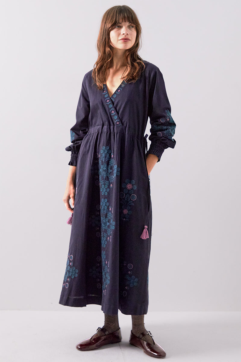 Sophia Embroidered Floral Cotton Dress