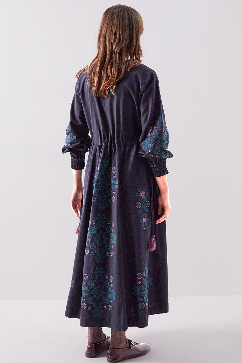 Sophia Embroidered Floral Cotton Dress
