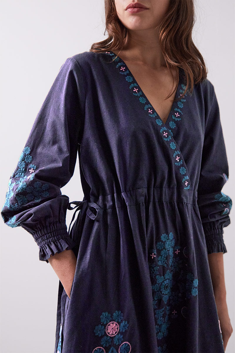 Sophia Embroidered Floral Cotton Dress