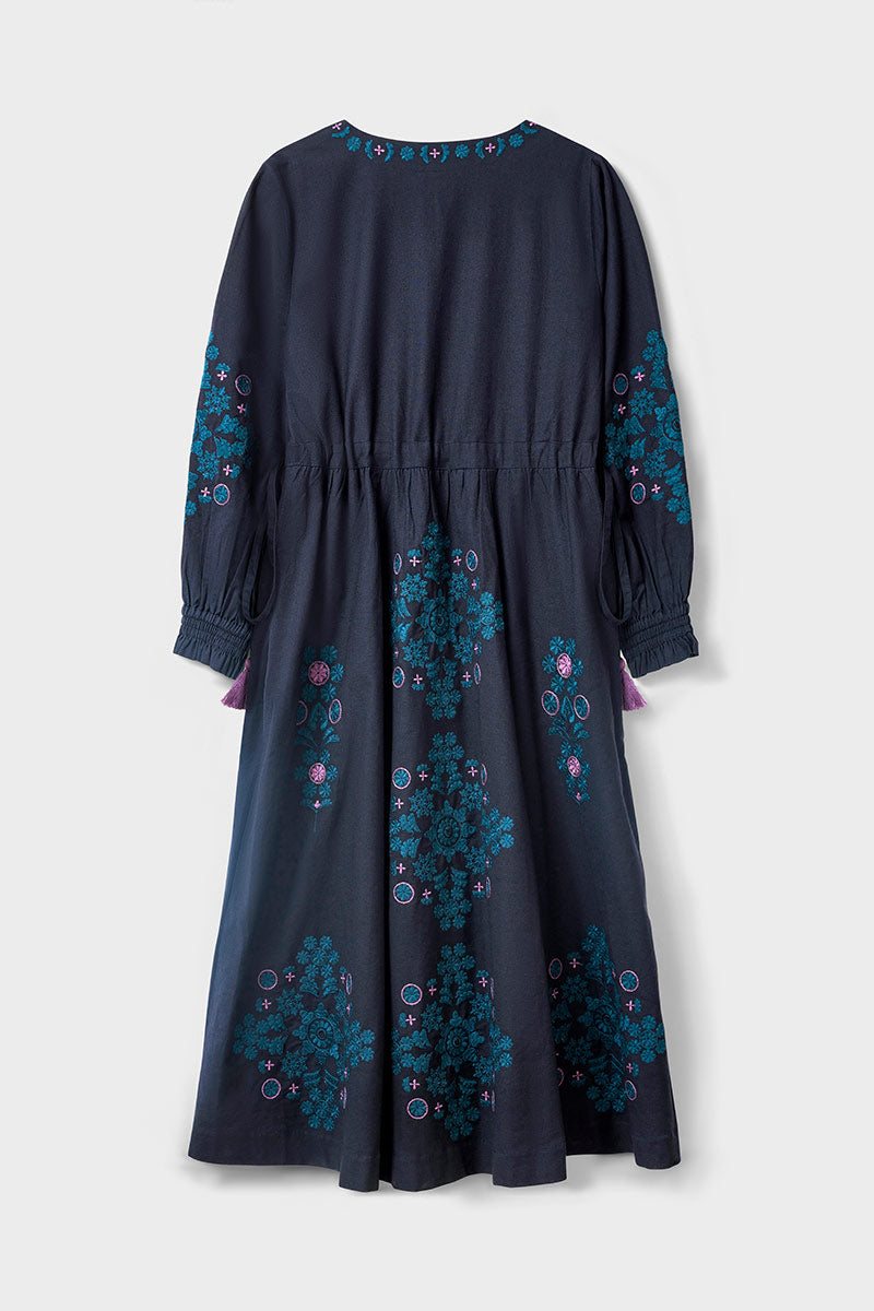 Sophia Embroidered Floral Cotton Dress