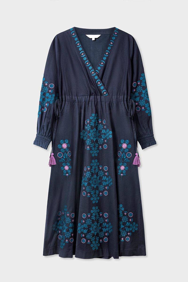 Sophia Embroidered Floral Cotton Dress