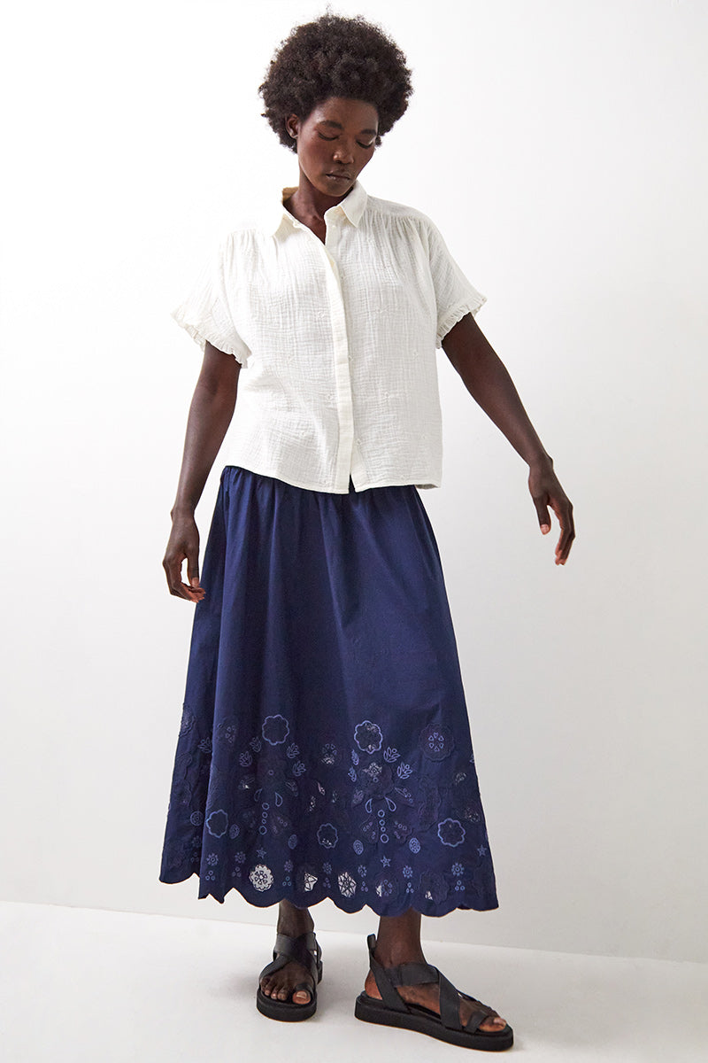 Stephanie Cotton Top Ivory