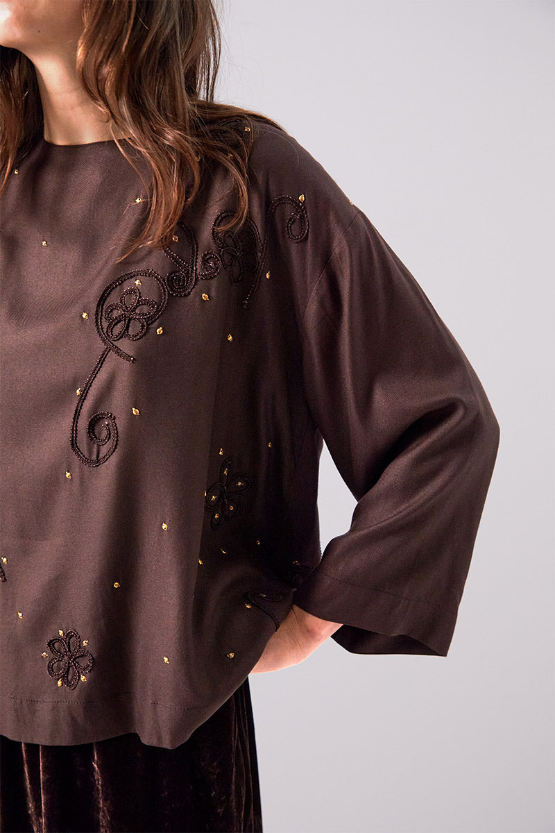 Stieve Velvet Embellished Top