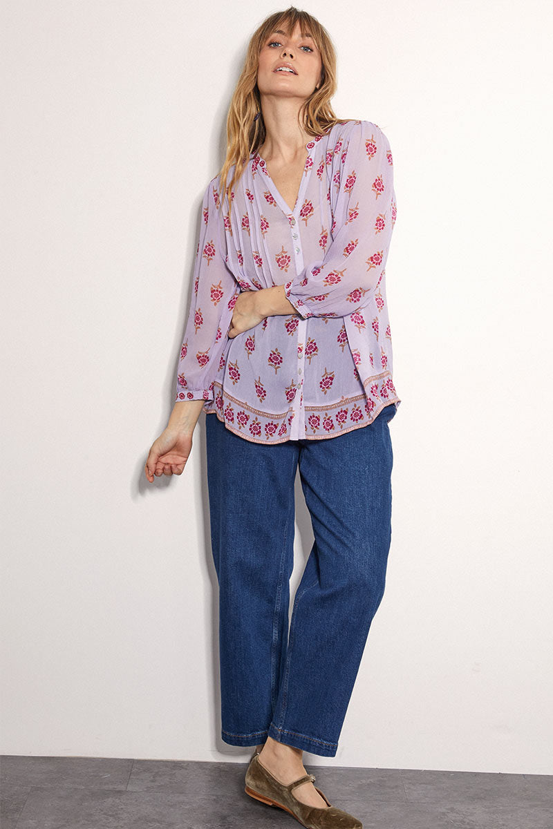 Stine Lilac Floral Print Blouse