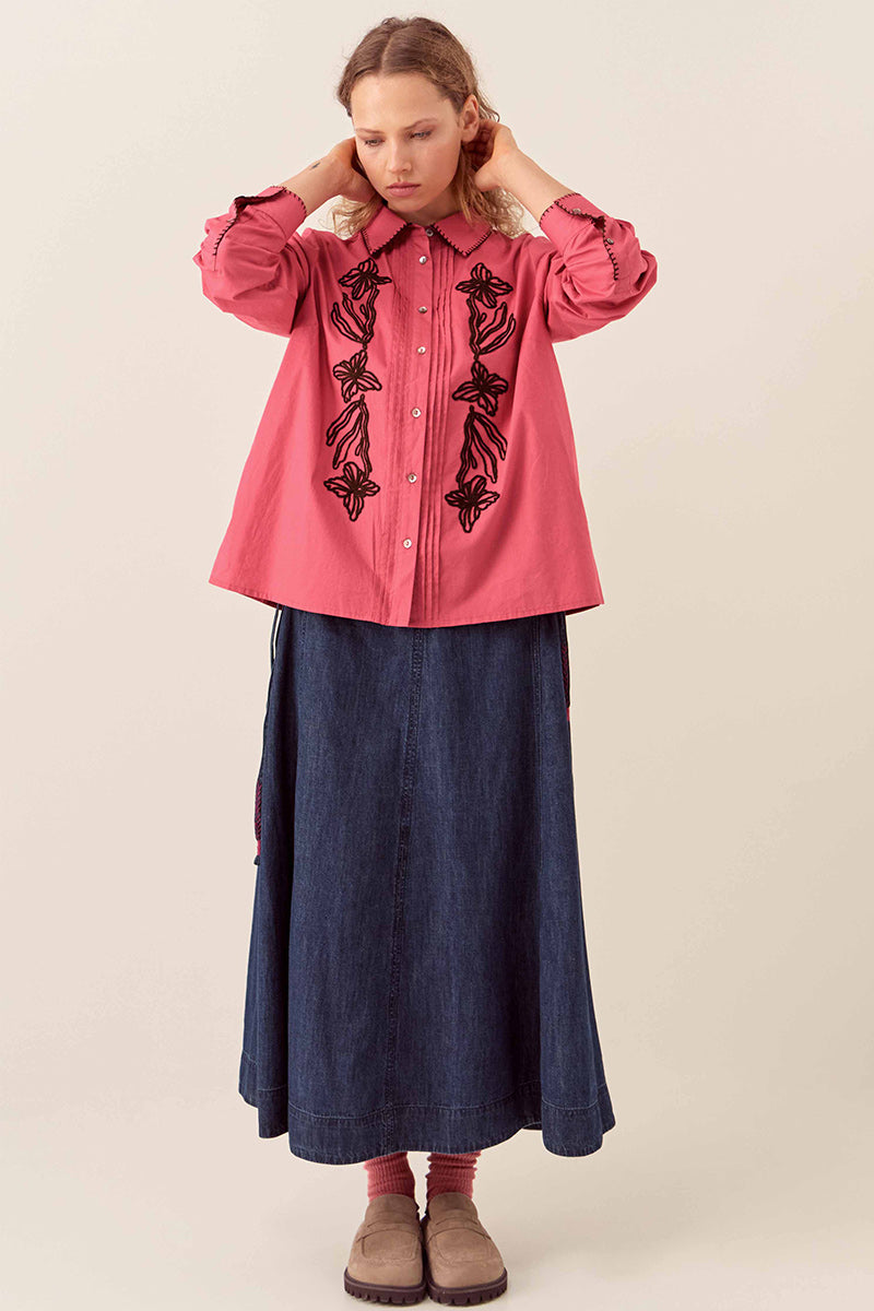 Sumeera Embroidered Cotton Shirt