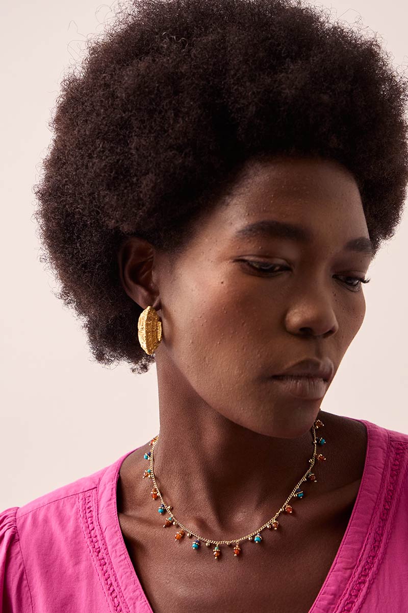 Gold-Plated Mother of Pearl Necklace