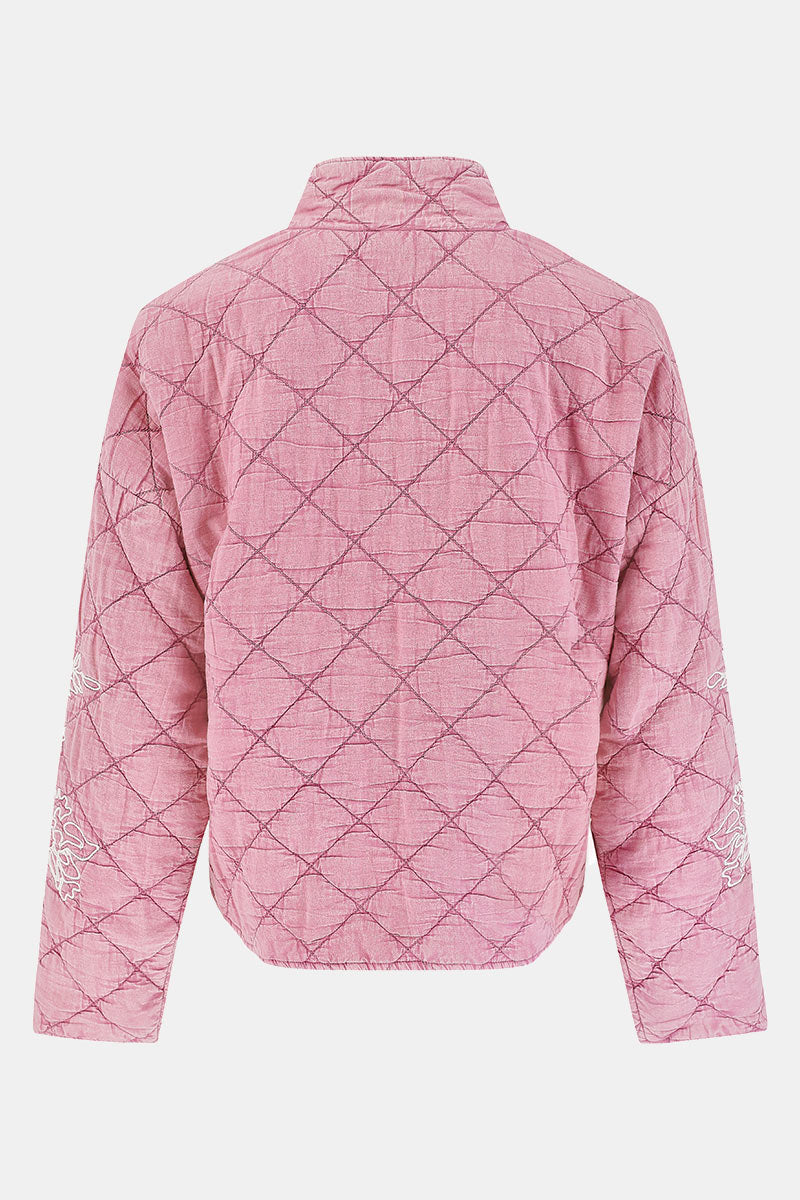 Tate Embroidered Quilt Jacket Pink