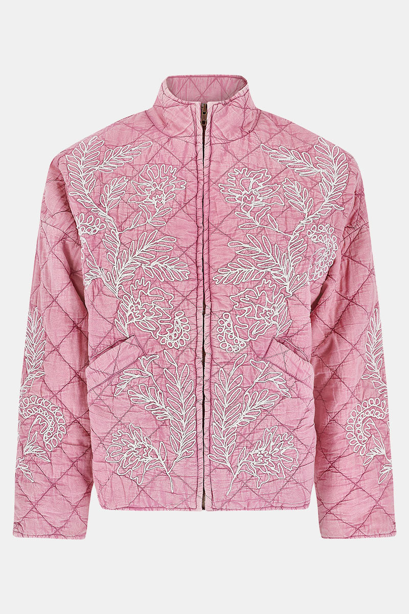 Tate Embroidered Quilt Jacket Pink