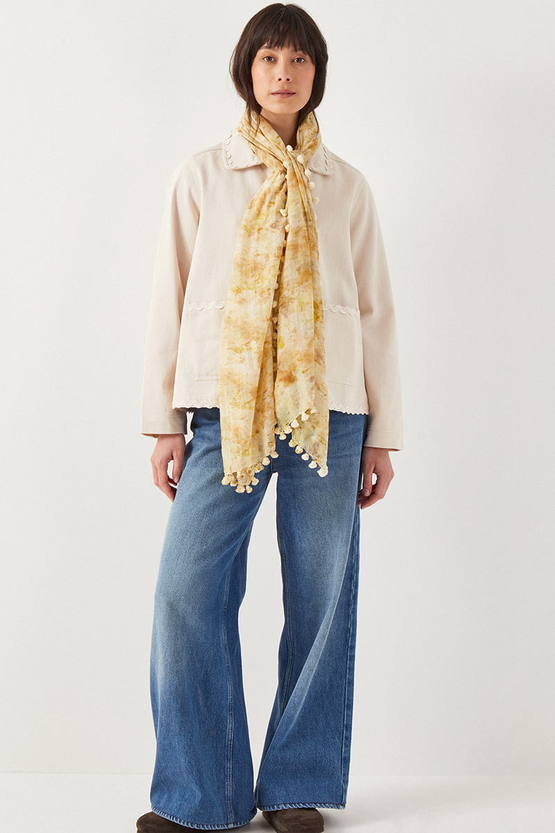 Eco Dyed Cotton Silk Scarf