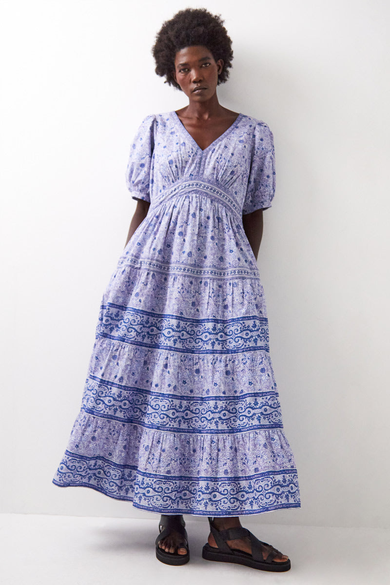 Tiera Cotton Printed Maxi Dress