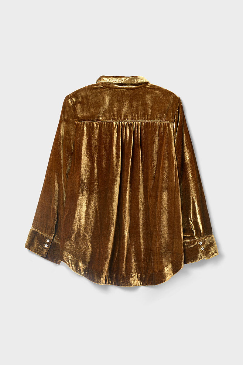 Rumi Velvet Relaxed Button-down Shirt