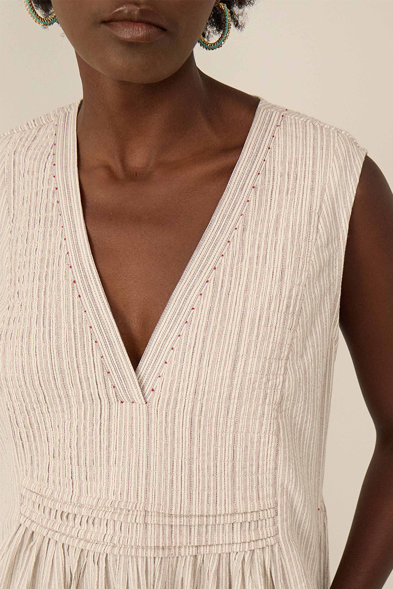 Zoe Yarn-dyed Textured Cotton Dress